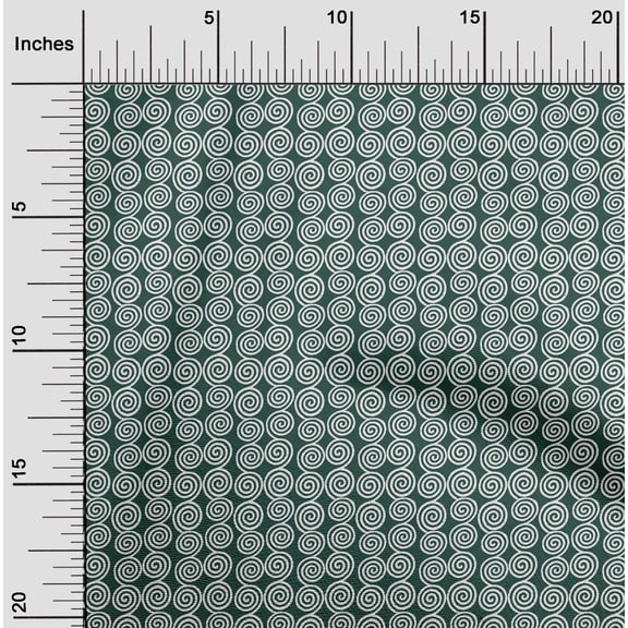 oneOone Cotton Poplin Fabric Spiral Block Print Fabric By Yard 56 Inch Wide