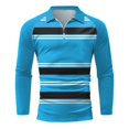 thumbnail image 4 of Vedolay Men's Polo Shirt Quarter-Zip Casual Slim Fit Basic Designed Shirts Sky Blue,M, 4 of 5