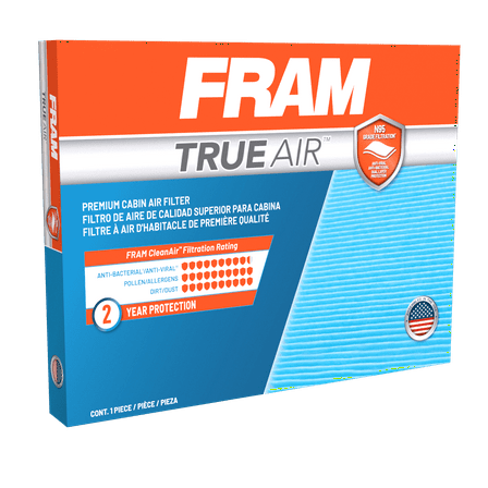 FRAM TrueAir Cabin Filter CV12436, with N95 Grade Filter Media