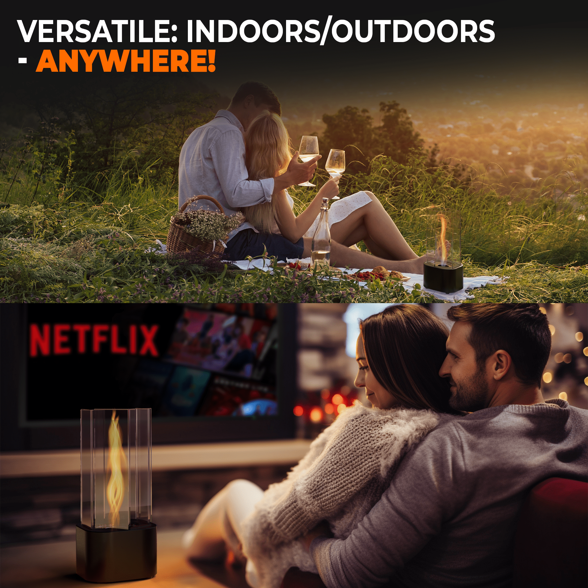 Tornado Tabletop Fire Pit with Large Burner, Tabletop Fireplace with Adjustable Flame,Indoor/Outdoor Gift for Patio & Balcony Parties,Great Birthday Gift