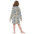 thumbnail image 4 of FORMRS Niños Bathrobe Unisex Hooded Robe Soft Plush Pajamas Sleepwear, Size 10-12T, Blue Dice Pattern, 4 of 7