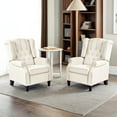 thumbnail image 6 of FLEXISPOT Wingback Recliner Chair for Adults, Mid Century Pushback Accent Chair, Tufted Upholstered Single Sofa Armchair for Living Room, Bedroom, Study (White), 6 of 8