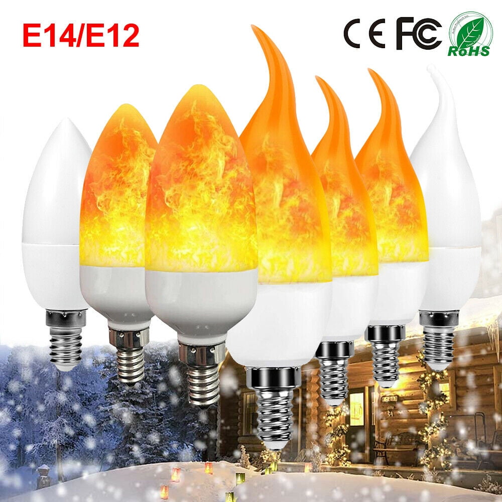 gluttony 2Pack E14 LED Light Simulated Fire Effect Party Lamp Simulation Flame LED Light 2 Modes with Upside Down Effect - Walmart.com