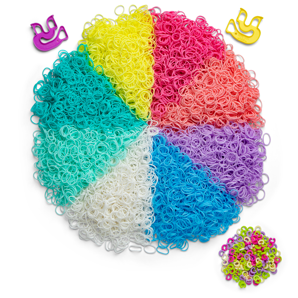 Rainbow Loom Neon Jumbo Bucket with 2X Happy Loom, 7+ 