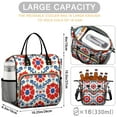 thumbnail image 5 of OBREWU Red and Blue Pioneer Flower Modern Art Geometric Women's Insulated Leakproof Large Lunch Bag, Oxford Cloth, 5 of 7