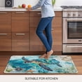 thumbnail image 5 of Turquoise Turtle Doormat Outdoor Entrance 24"x36", Farmhouse Coastal Starfish Seaweeds Absorb Moisture Dirt Door Mats, Non-Slip Rubber Backing Floor Mats Indoor, Low-Profile Front Door Rugs, 5 of 9
