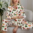 thumbnail image 6 of Pajama Sets for Women 2 Pcs, Christmas Hat Cute Puppy Button Down Long Sleeve Sleepwear Lounge PJ Sets, 6 of 6
