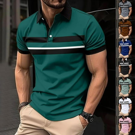 Men s Pullover Button Down Lapel Long Sleeve Shirt Tops Blouse for Casual Business Office Daily Wear Classic Mens Apparel | Ihhxva Army Green 2XL