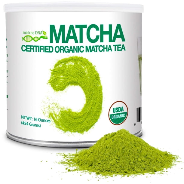 MATCHA DNA Certified Organic Matcha Green Tea Powder (16 oz TIN CAN ...