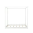thumbnail image 5 of Harper & Bright Designs Wood Full Size Canopy Platform Bed Frame with Support Legs, White, 5 of 9