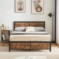 thumbnail image 4 of VECELO 3-Piece Bedroom Set with Full Size Bed Frame and 1-Drawer Brown Nightstands, 4 of 8