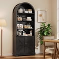 thumbnail image 6 of 70'' Tall Arched Bookshelf, 6-Tier Large Bookcase with Doors, Modern Farmhouse Storage Cabinet Bookshelves, Wooden Bookcases for Home Office, Living Room, Bedroom, 6 of 7