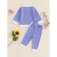thumbnail image 3 of FEORJGP Little Boys 2Pcs Casual Tracksuits Outfits 6M 12M 18M 2T 3T 4T Toddler Baby Long Sleeve Sweatshirts Contrast Color Pullovers Lapel Collared Toy Fashion Cute Comfy Clothes Spring Fall, 3 of 6