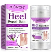 Aliver Cracked Heel Balm, Heel Repair Balm, Dry Heel Eliminator, Skin Care Balm for Dry Skin, Dry and Cracked Feet Hydration, Foot Care Cream, Comfortable Walking, Lavender Scent, 2.4 Oz