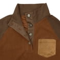 thumbnail image 6 of Men's Raglan Sleeve Stand Collar Sweatshirt, Outdoor Casual Button Front Pullover Top for Fall, Hiking,Brown,XL, 6 of 9