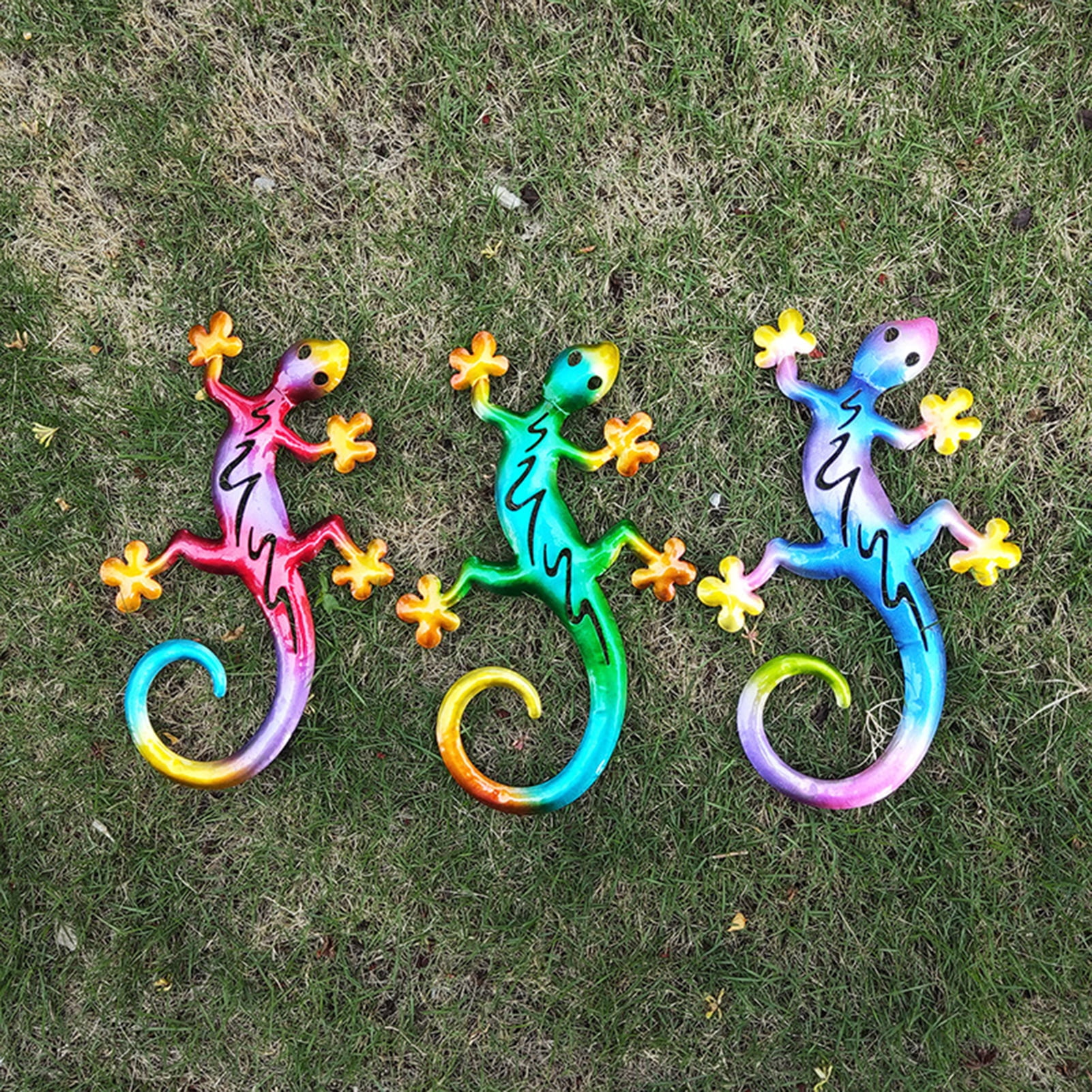 Stylish Art Sculpture Iron Geckos Shape Wall Hanging Animal Pendant