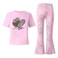 thumbnail image 4 of Tiijoy Valentine's Day Girls Outfits Short Sleeve T-Shirt with Flare Pants, Sizes 7-8, 4 of 4