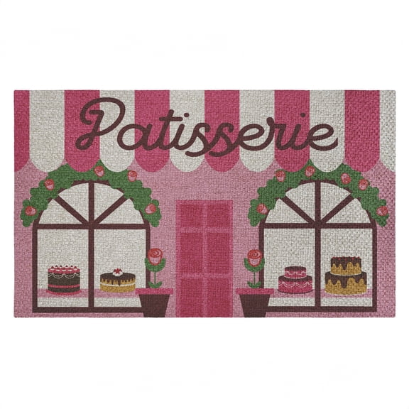 Patisserie Shop Windows Outdoor Door Mat, design by Lil' Rue, 18"x30"