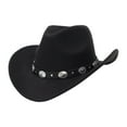 thumbnail image 1 of Sombrero de vaquero occidental, versátil, accesorio para disfraz de cosplay, sombrero de protección solar, Fedora Estilo B Negro, 1 of 9