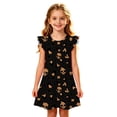 thumbnail image 4 of FYDUU Kids Halloween Dresses Girls Nightgowns Flutter Sleeve Cartoon Print Pajamas Dress Casual Nightgown Soft Princess Nightdress Sleepwear 3-4 Years, 4 of 5