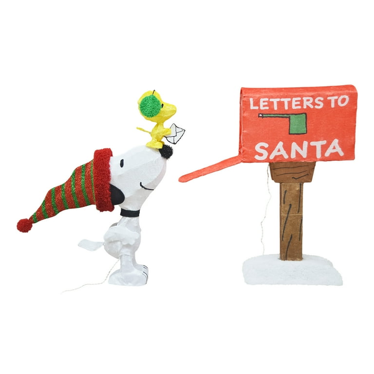 Peanuts 42in Peanuts 3D PreLit LED Yard Art Letters to Santa Set