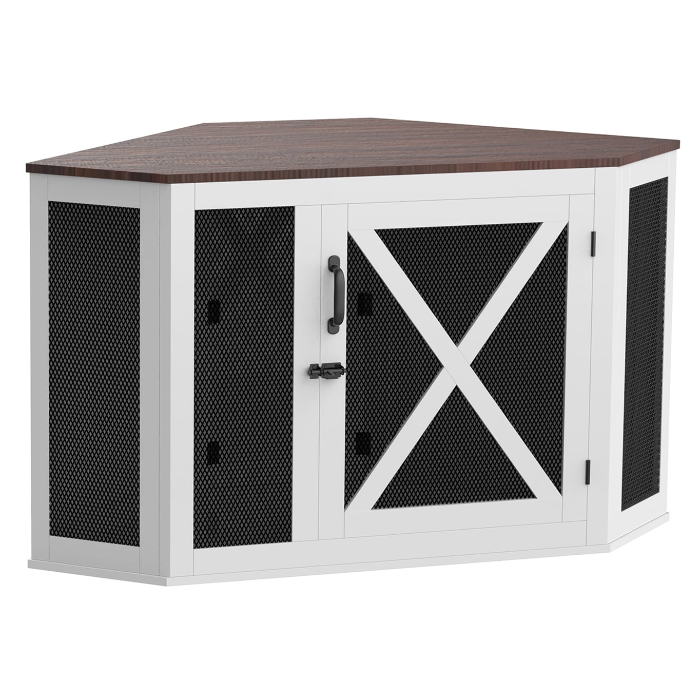 TOLEAD Corner Dog Crate Furniture, Wooden Dog kennel Side End Table