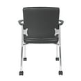 thumbnail image 4 of Guest Chair in Black Faux Leather with Chrome Frame and Casters, 4 of 5