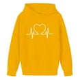 thumbnail image 5 of Valentine's Day Hoodies for Tween, Kids Cute Printed Oversized Sweatshirt Hooded Long Sleeve Pullover Tops Girl Sweatshirts Yellow 9Y, 5 of 5