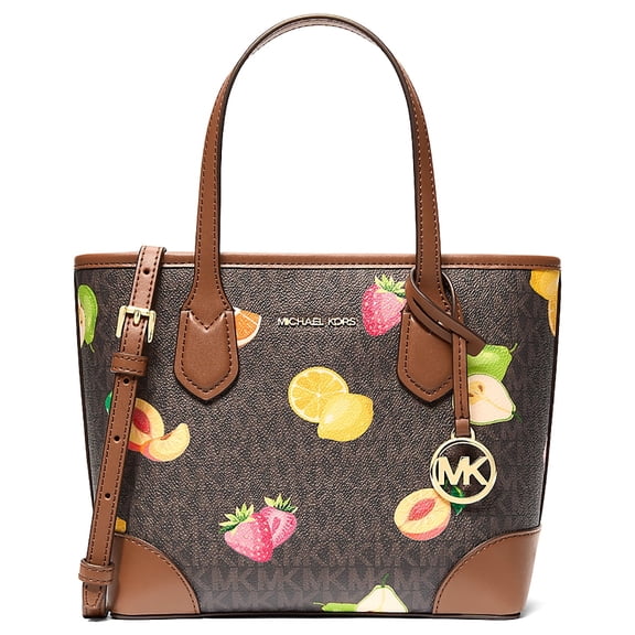 Michael Kors Women’s Eva Extra-Small Printed Signature Logo Convertible Satchel (Brown / Multi)