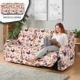 thumbnail image 4 of ZIATUBLES Recliner Chair Cover 8 PCS Stretch Reclining Couch Covers for 3 Cushion Reclining Sofa with Storage Pockets Soft Fitted Furniture Protector for Living Room, Rooster Flower Pink, 4 of 9
