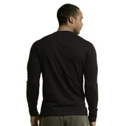 DailyWear Mens Cotton Casual Long Sleeve Henley T Shirt Black, Large