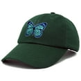 thumbnail image 4 of DALIX Exotic Blue Butterfly Hat Cute Womens Gift Embroidered Girls Cap in Dark Green, 4 of 6