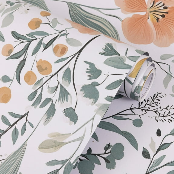 UMIGGEE Floral Wallpaper Multicolor Peel and Stick Wallpaper Self Adhesive Wall Paper 17.3-in x 118-in Contact Paper for Home Mural Wall Decor Wall Covering Old Furniture Renovation