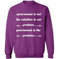 thumbnail image 2 of OXI Crewneck Sweatshirt - Government is The Problem, Basic Casual Sweatshirts for Men's and Women Fleece Sweatshirt Long Sleeve - Purple Small, 2 of 2