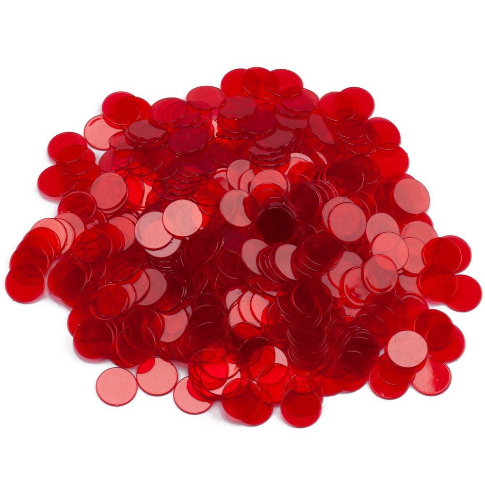 Red Bingo Chips for Bingo Game Party 1000 Pack
