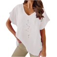 thumbnail image 1 of Camisetas de Cuello en V Mujeres Impresas Manga Corta Camiseta Casual, Ligera Y Básica de las Mujeres Camisetas Casuales, 1 of 4