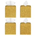 thumbnail image 2 of Gaeub Gold Shiny Print Leather Tissue Box Cover Square,Tissue Holder,Leather Paper Case,PU Leather Tissue Box Holder Decorative for Bathroom, Home Office Decor, 2 of 7