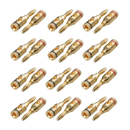 Nut 73b Wire Connector - TSV 24 Pieces Audio Jack Connector, 24K Gold Male Banana Plugs Audio Jack Speaker Wire Cable Screw Connector