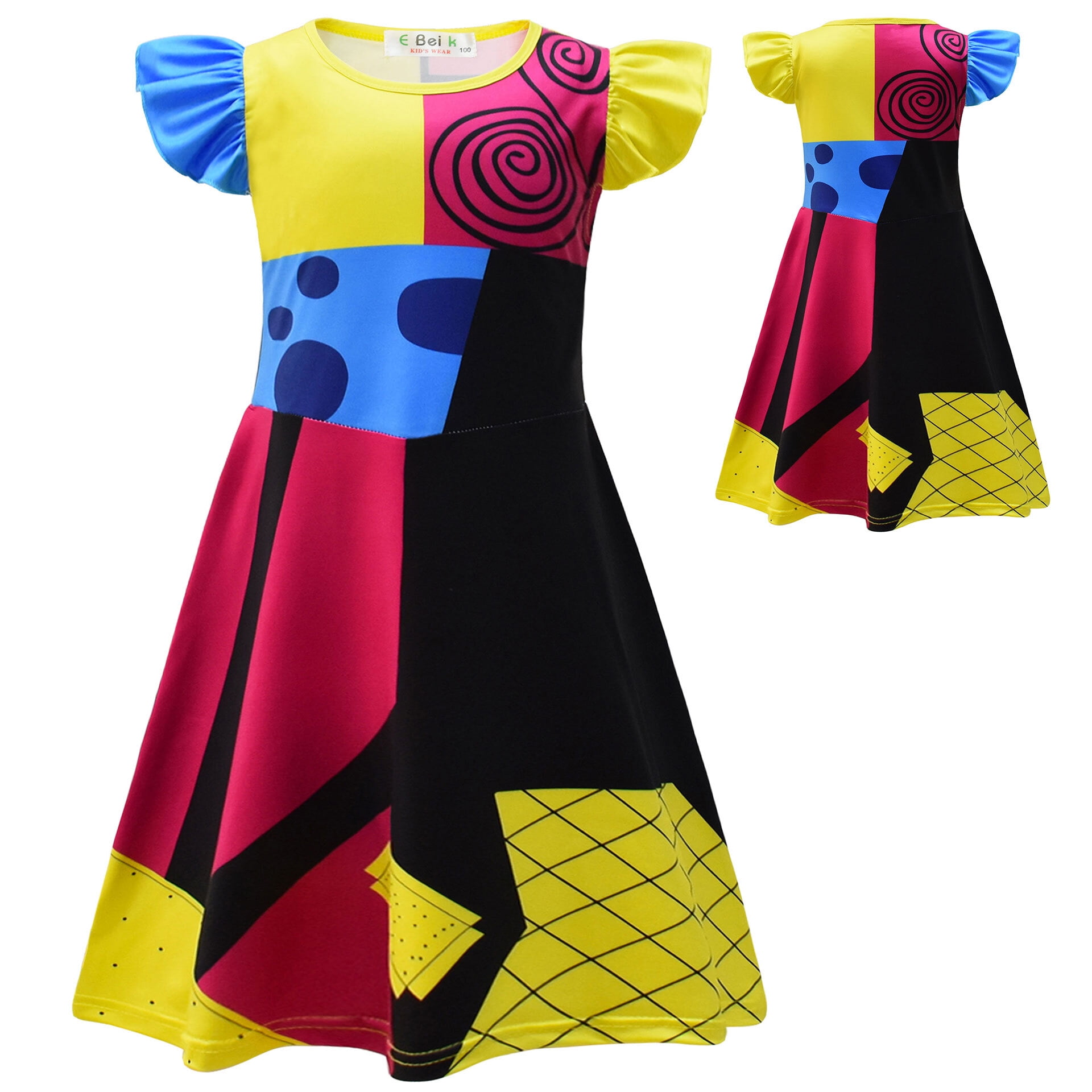 Girls Sally Costume Halloween Kids Dress Princess Fancy Dress