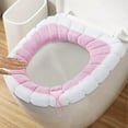 thumbnail image 4 of Toilet Warmer Seat Cover Clearance, Household Universal Toilet Seat Thickened With Handle Winter Toilet Ring Washable Sets Wear Knitted Toilet Seat, 4 of 7