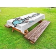 thumbnail image 1 of Anchor Outdoor Tablecloth, Romantic Boho Design Sketch of an Old Anchor with Roses Black Ink Style, Decorative Washable Fabric Picnic Tablecloth, 58 X 104 Inches, Pale Blue Pale Coral, by Ambesonne, 1 of 2