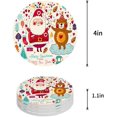 thumbnail image 1 of XDDJA Christmas Santa Claus and Bear Set of 6 Round Coaster for Drinks, Absorbent Ceramic Stone Coasters Cup Mat with Cork Base for Home Kitchen Room Coffee Table Bar Decor, 1 of 5