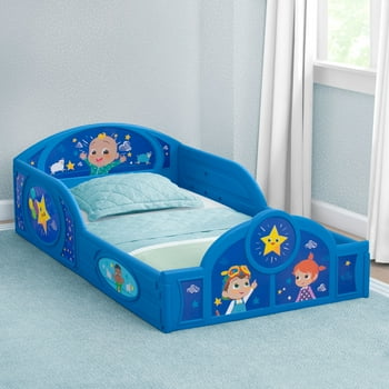CoComelon  and Play Plastic Toddler Bed with Built-in Guardrails