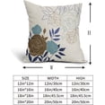 thumbnail image 5 of Brown Blue Floral Pillow Covers 18x18 Set of 2 Modern Elegant Line Flower Throw Pillows Farmhouse Outdoor Spring Summer Pillowcase Decorative Square Linen Cushion Case for Home Sofa Couch Bed, 5 of 6