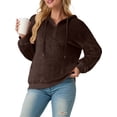 thumbnail image 6 of Cueply Hoodies for Women Fleece Half Zip Pullover Tops Fall Winter Hooded Sweatshirt Jacket Coat with Pockets, 6 of 8