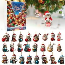 Countdown Sets 2D Christmas Cat Home Ornaments Holiday Advent Calendar Tree Decorations for Festive Celebrations 2024 Set of 24pcs