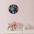 thumbnail image 3 of 16 Inch Wall Clock Battery Operated Silent Clock Decorative for Office, Kitchen, Outdoor, Living Room，Rainbow Colorful Guitar Painting, 3 of 4