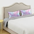 thumbnail image 3 of Satin Pillowcase Envelope Closure Pillow Cover Wrinkle-Resistant & Vibrant Print Pastel Pink Marble Texture, 3 of 7
