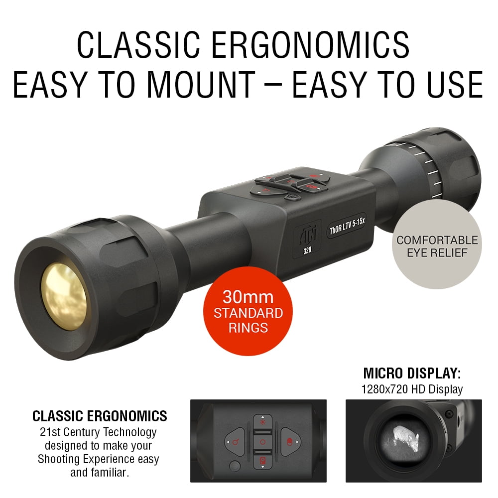 Restored Premium ATN Thor LTV 2-6x, 640x480 Thermal Scope w/ Video Recording (Refurbished)