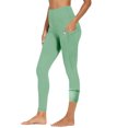 thumbnail image 4 of ZOIGHDA Leggings for Women with Pockets High Waisted Full Length Slim Fitted Soft Yoga Pants for Workout Athletic Daily(Green,Medium), 4 of 9